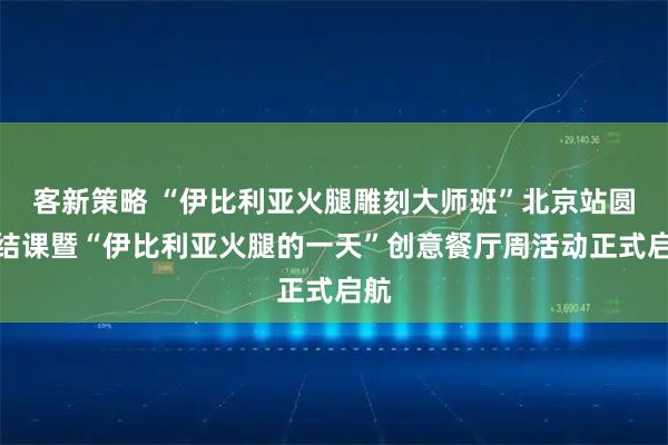 客新策略 “伊比利亚火腿雕刻大师班”北京站圆满结课暨“伊比利亚火腿的一天”创意餐厅周活动正式启航